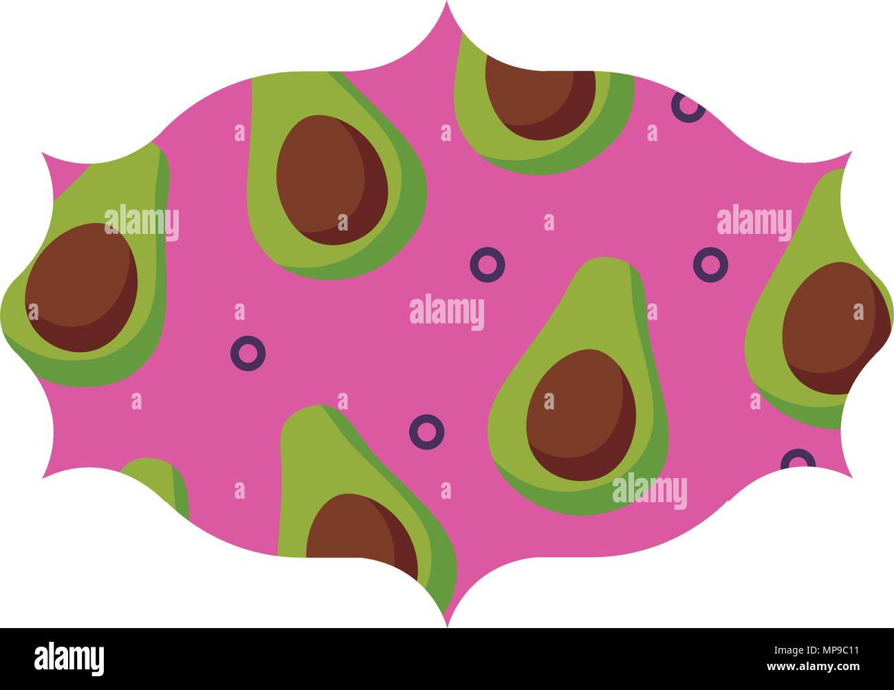 arabic frame with avocados pattern over white background, vector illustration Stock Vector Image