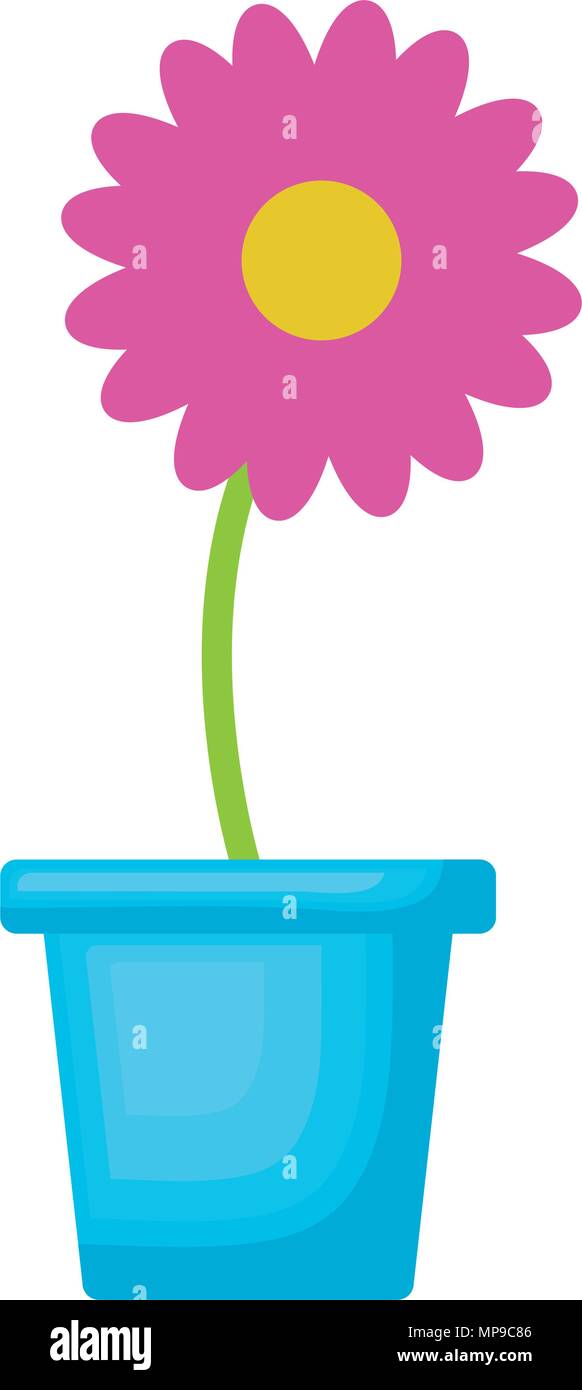 beautiful flower in a pot over white background, vector illustration ...