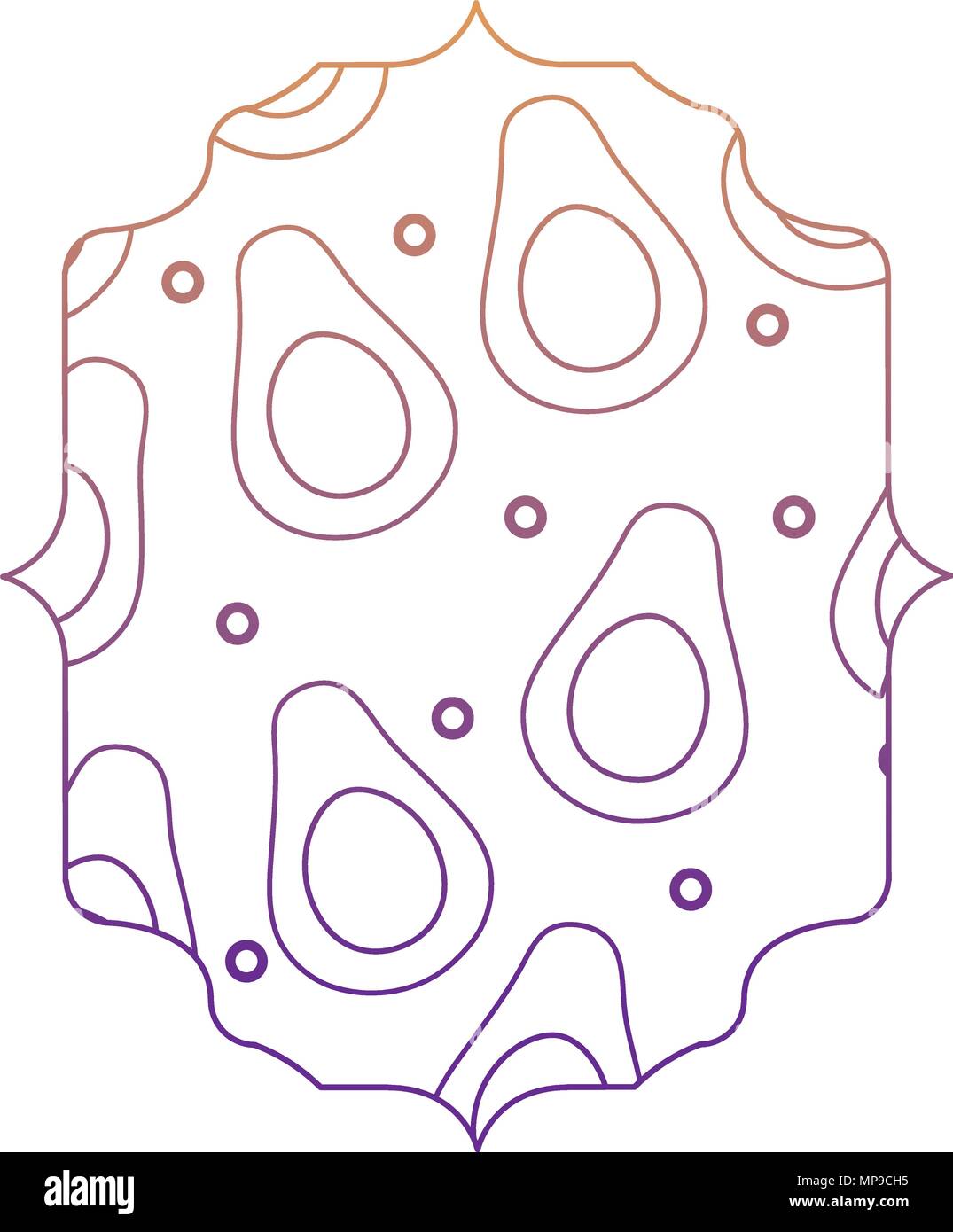 arabic frame with avocados pattern over white background, vector illustration Stock Vector Image