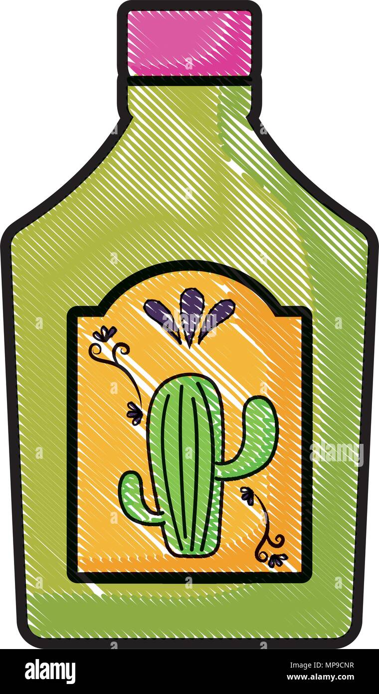 tequila bottle icon over white background, vector illustration Stock