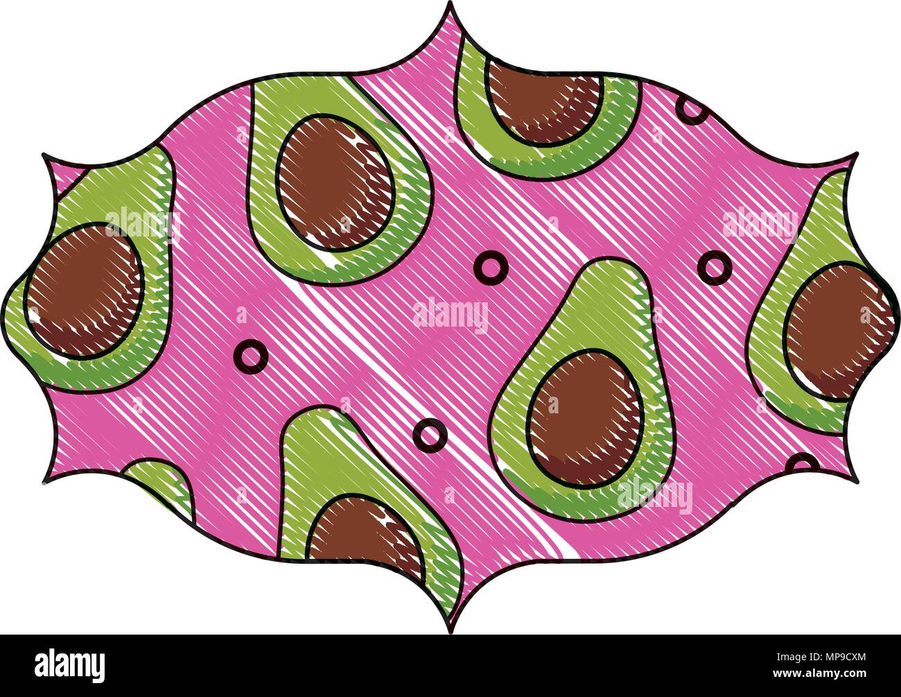 arabic frame with avocados pattern over white background, vector illustration Stock Vector Image