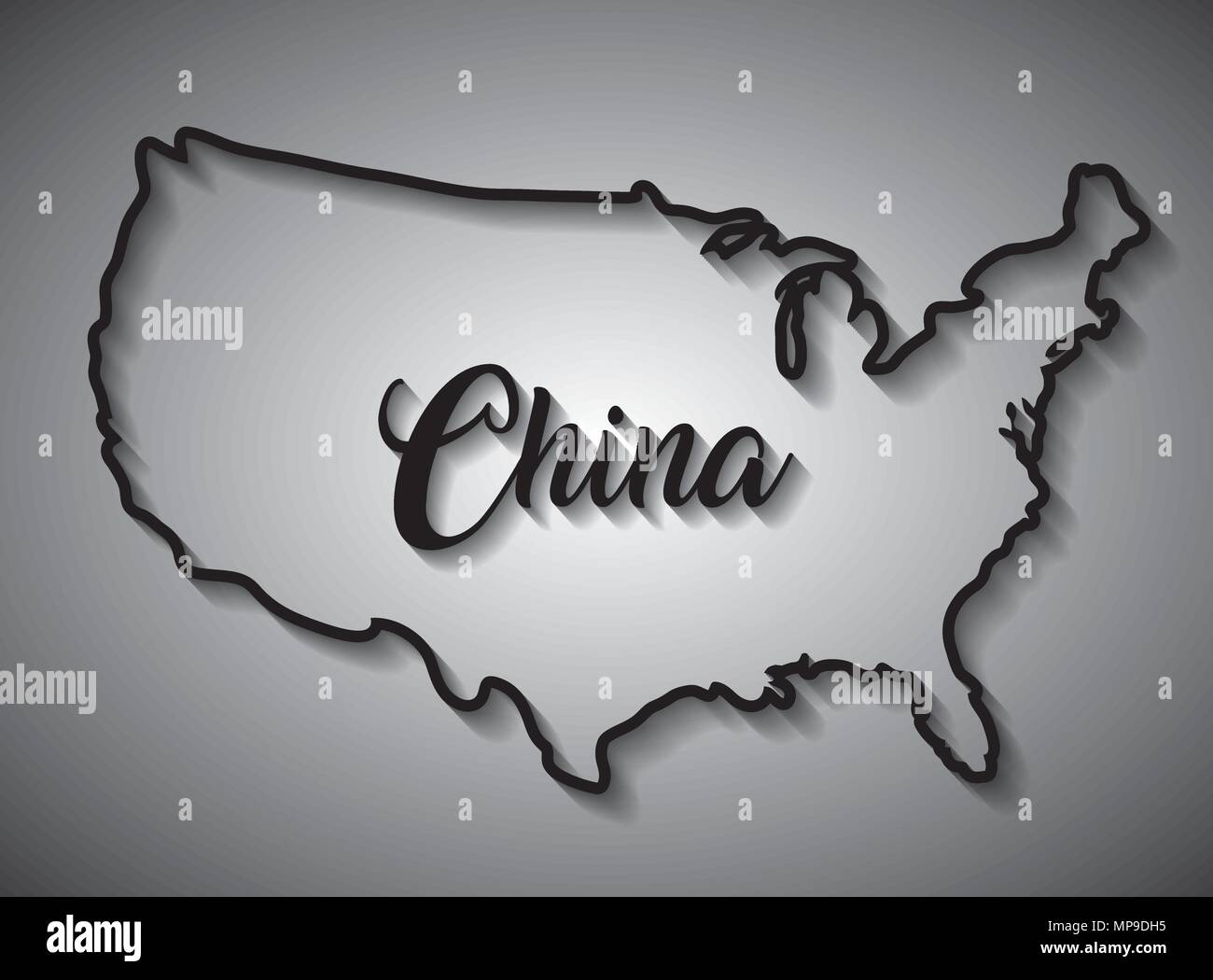 china map design over gray background, vector illustration Stock Vector