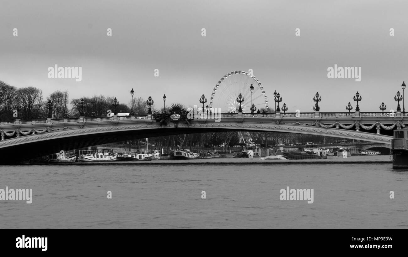 Black and white cityscape Paris Stock Photo