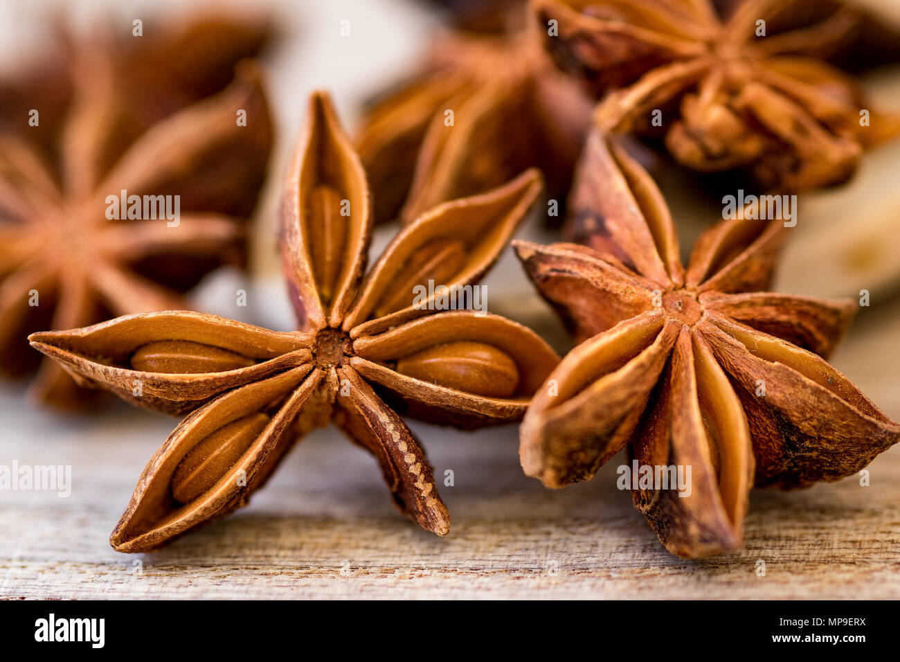 Star Anise close up and isolated Stock Photo