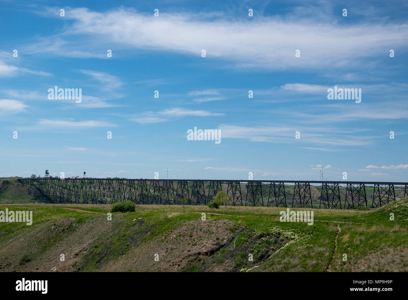The Lethbridge Viaduct, commonly known as the High Level Bridge, was