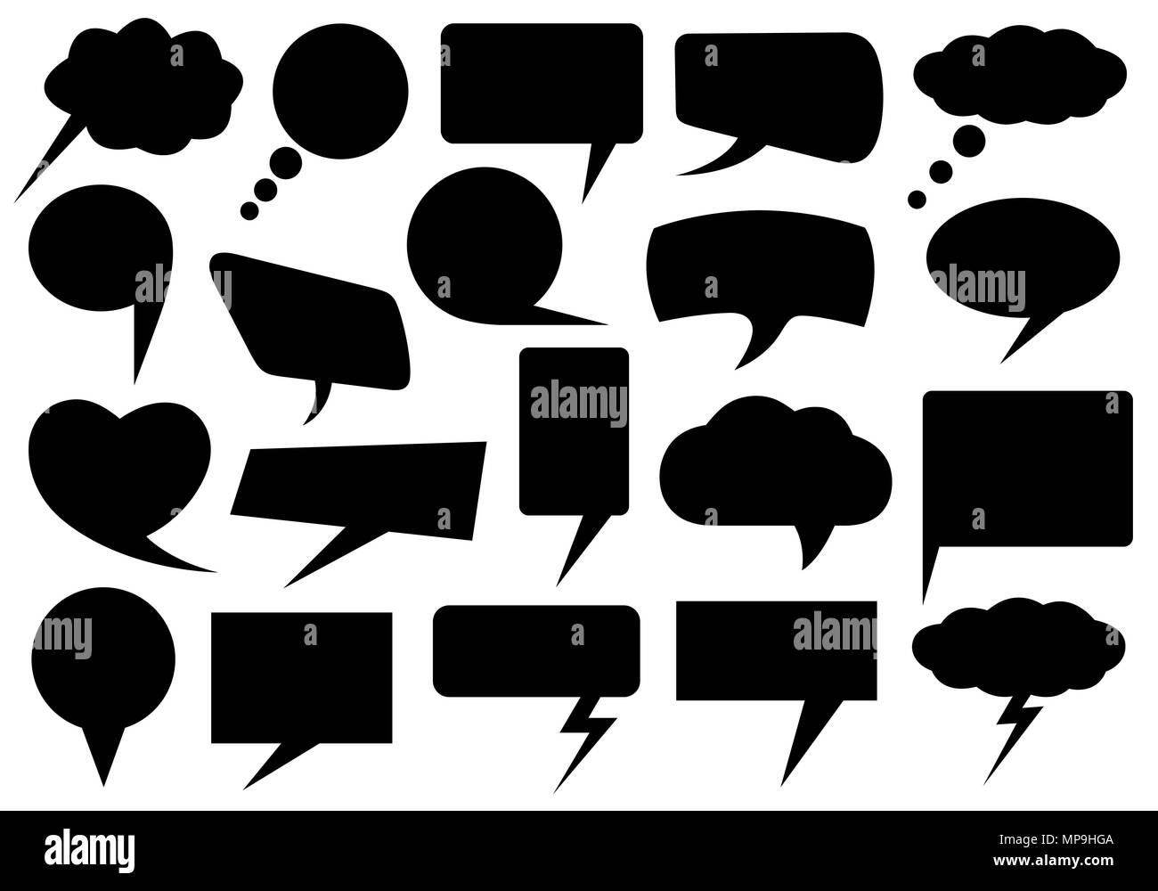 Set of different speech bubbles isolated on white Stock Photo