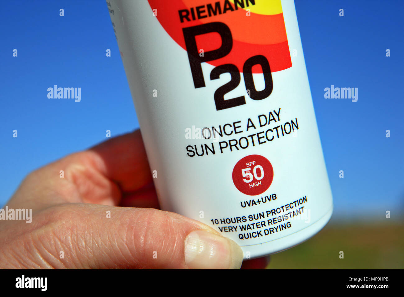 Sun protection SPF 50 Stock Photo