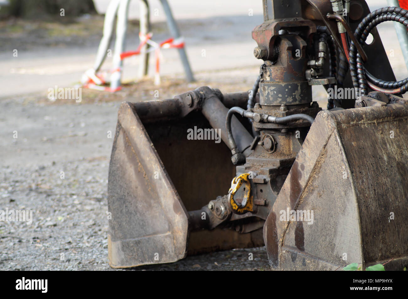 Bagger shovel on a construction site Stock Photo