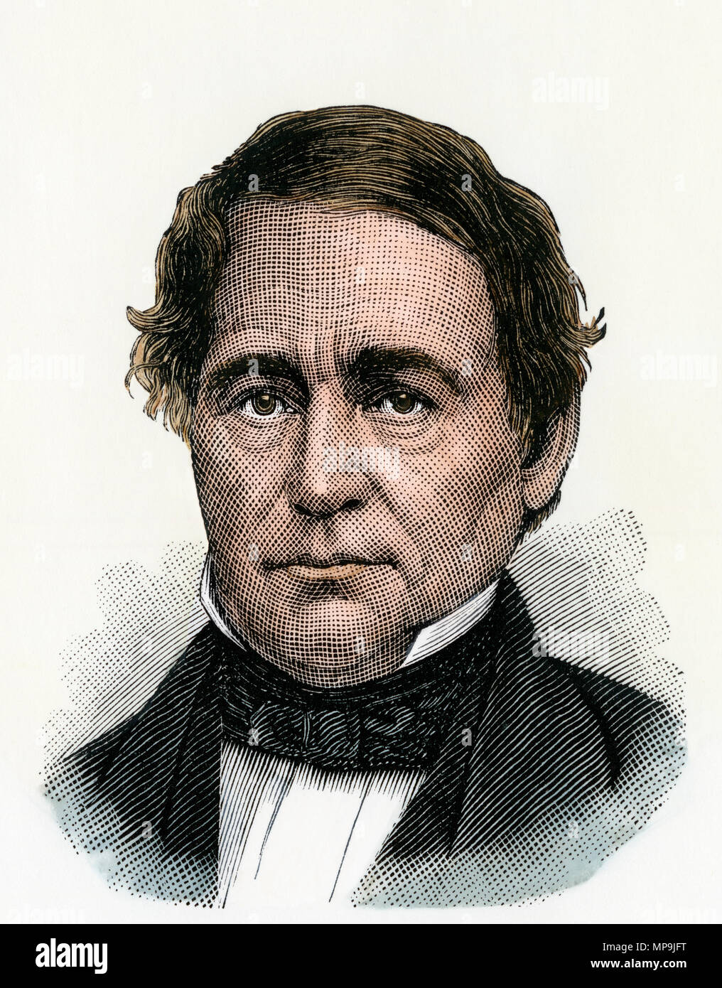 Hannibal Hamlin, Lincoln's first Vice President. Hand-colored woodcut Stock Photo