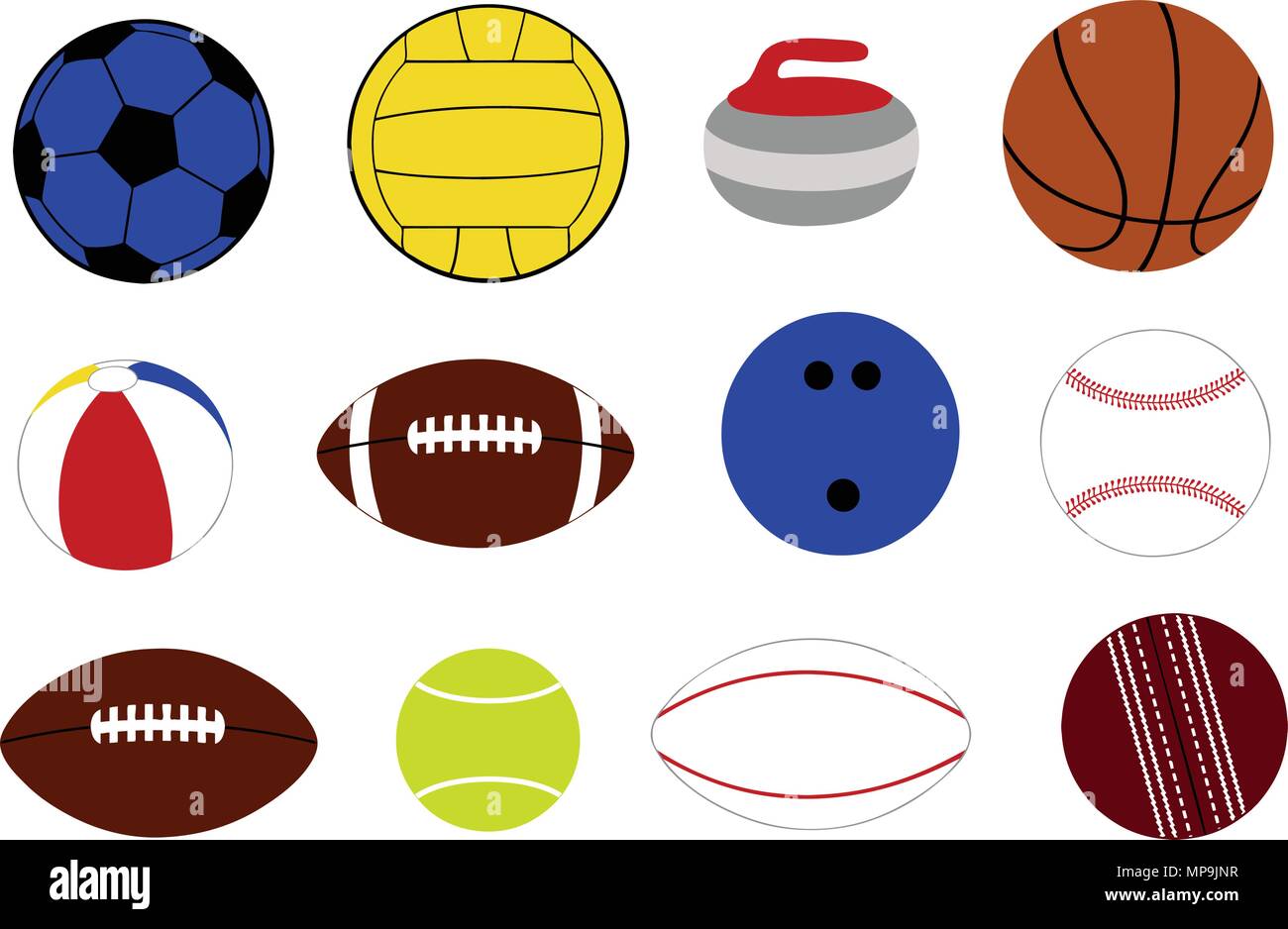 Set of different game balls isolated on white Stock Vector Image & Art ...