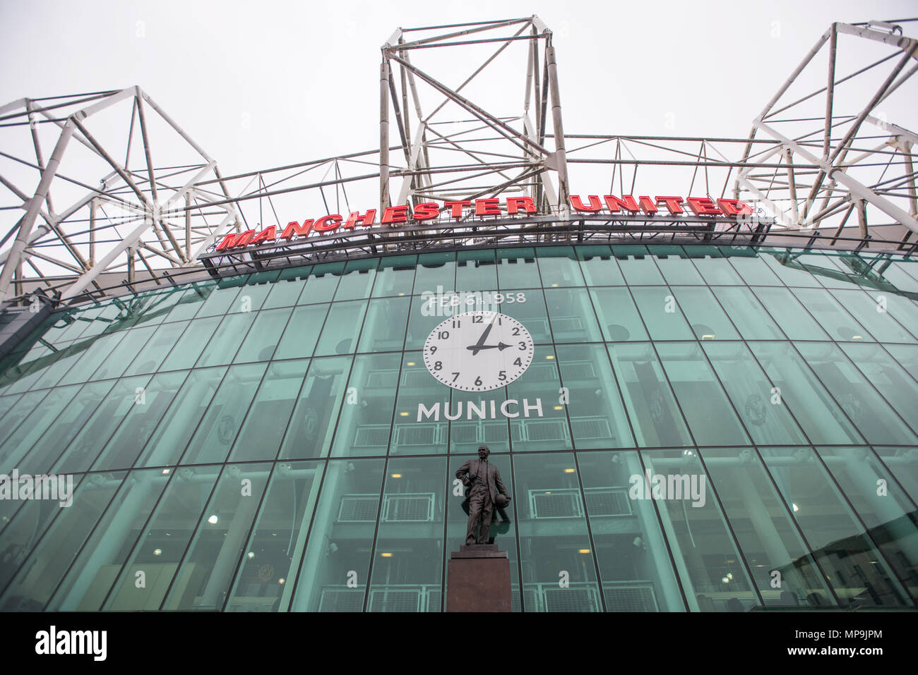 Old Trafford. Manchester United. Munich Air Disaster Memorial. Stock Photo