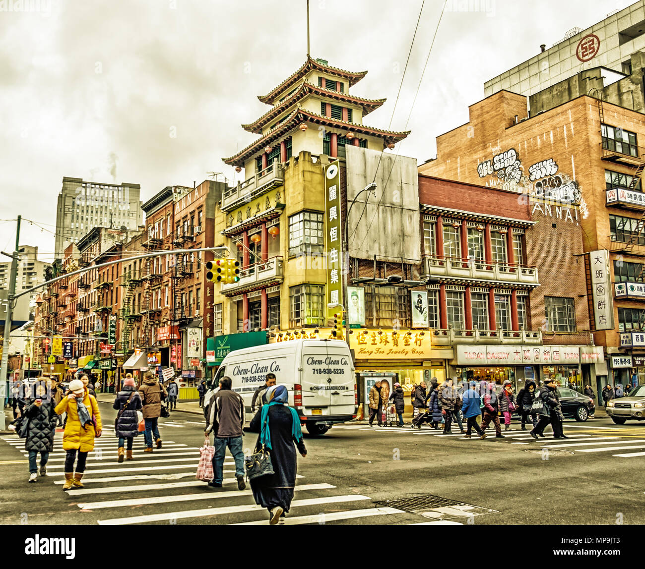 New York City, USA, Jan 2018, Chinatown by Canal street in Manhattan Stock Photo