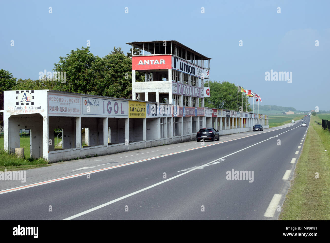 GUEUX, FRANCE - May 15, 2018: Historic Reims-Gueux circuit near Reims. Stock Photo