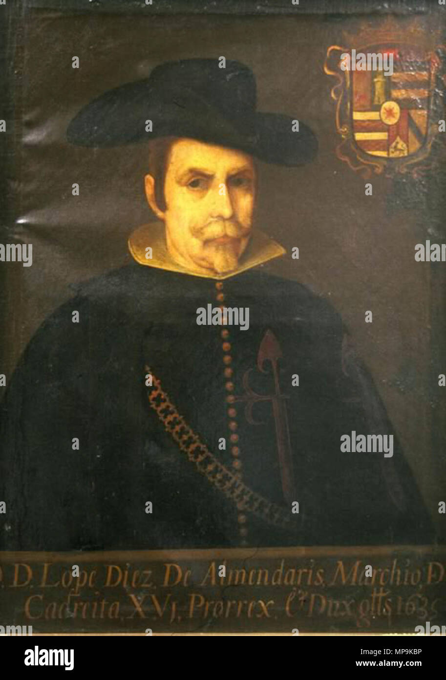 . English Viceroy Lope Díez de Aux de Armendáriz Español Virrey Lope