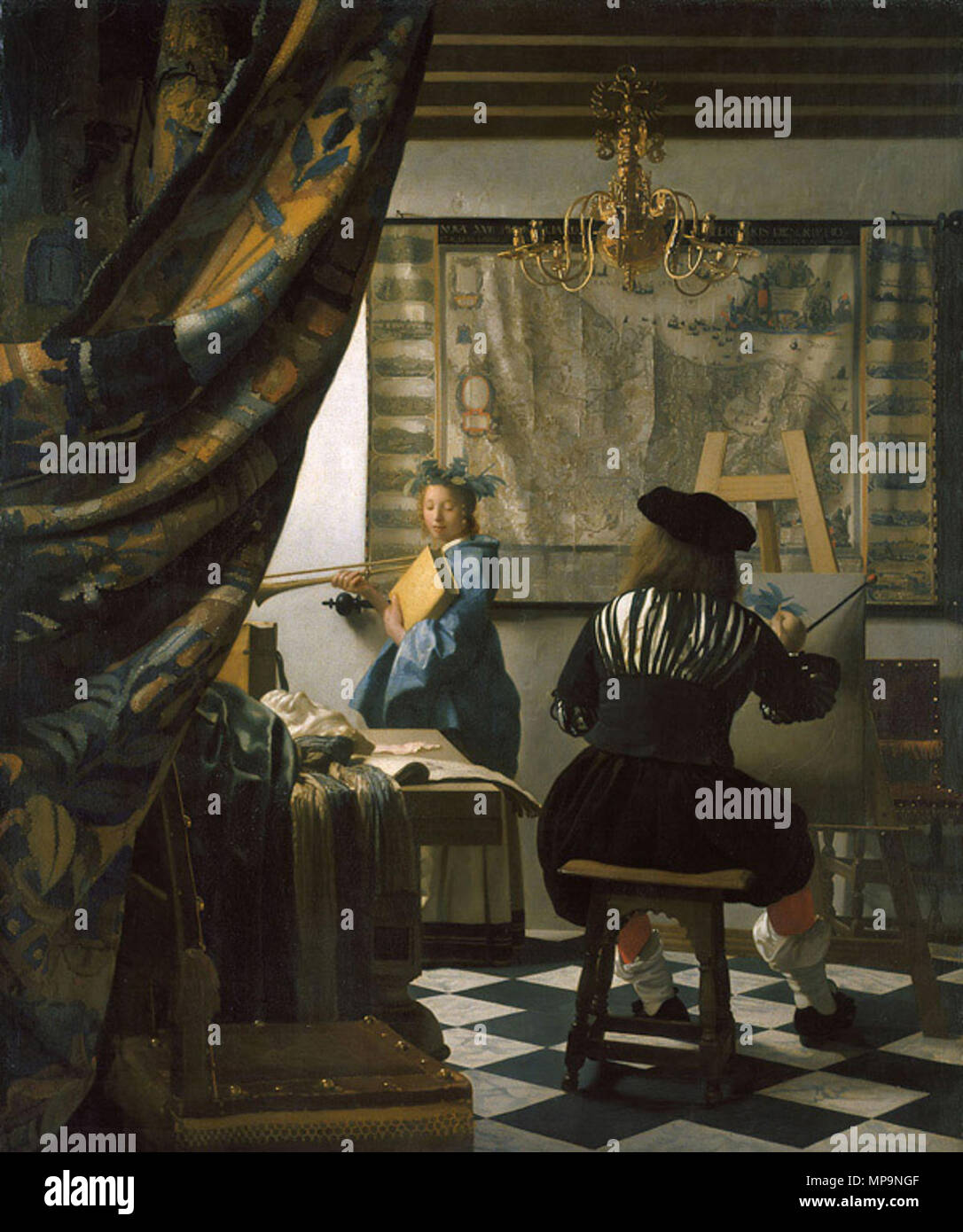 Deutsch: Die Malkunst   circa 1666.   705 Jan Vermeer van Delft 011b Stock Photo