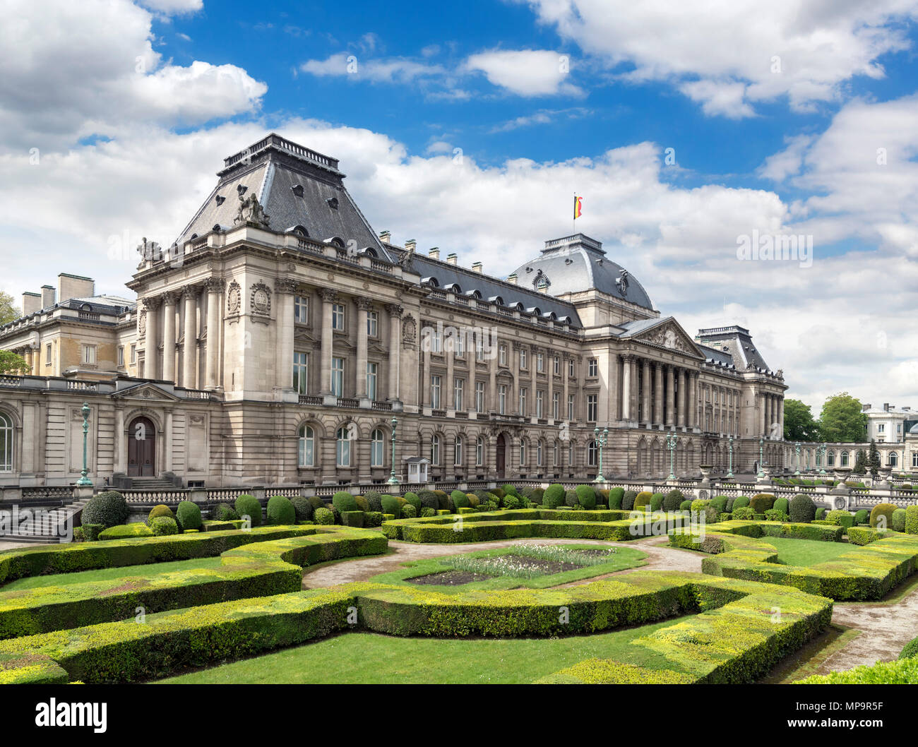 Front of the Royal Palace of Brussels (Palais Royal de Bruxelles), Brussels, Belgium. Stock Photo