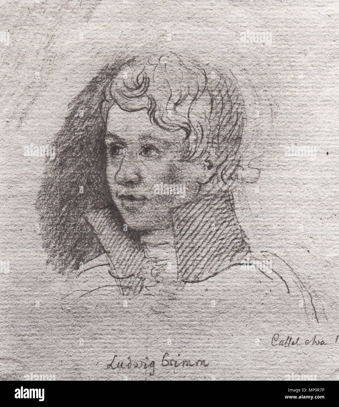Self-portrait  circa 1808.   832 Ludwig Emil Grimm - Selbstbildnis Stock Photo