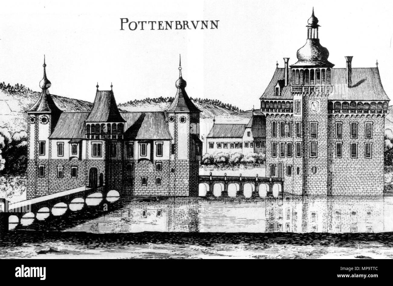 . Deutsch: Das Schloss Pottenbrunn in einem Stich von Georg Matthäus Vischer von 1672 . 1672.   Georg Matthäus Vischer  (1628–1696)     Alternative names Georg Mathias Vischer  Description Austrian cartographer and engraver  Date of birth/death 22 April 1628 13 December 1696  Location of birth/death Wenns (Tirol, South Tyrol) Linz  Authority control  : Q86223 VIAF: 2771891 ISNI: 0000 0000 6659 9395 ULAN: 500091493 NLA: 35852058 GND: 118768646 1102 Schloss Pottenbrunn 1672 Georg Matthaeus Vischer Stock Photo