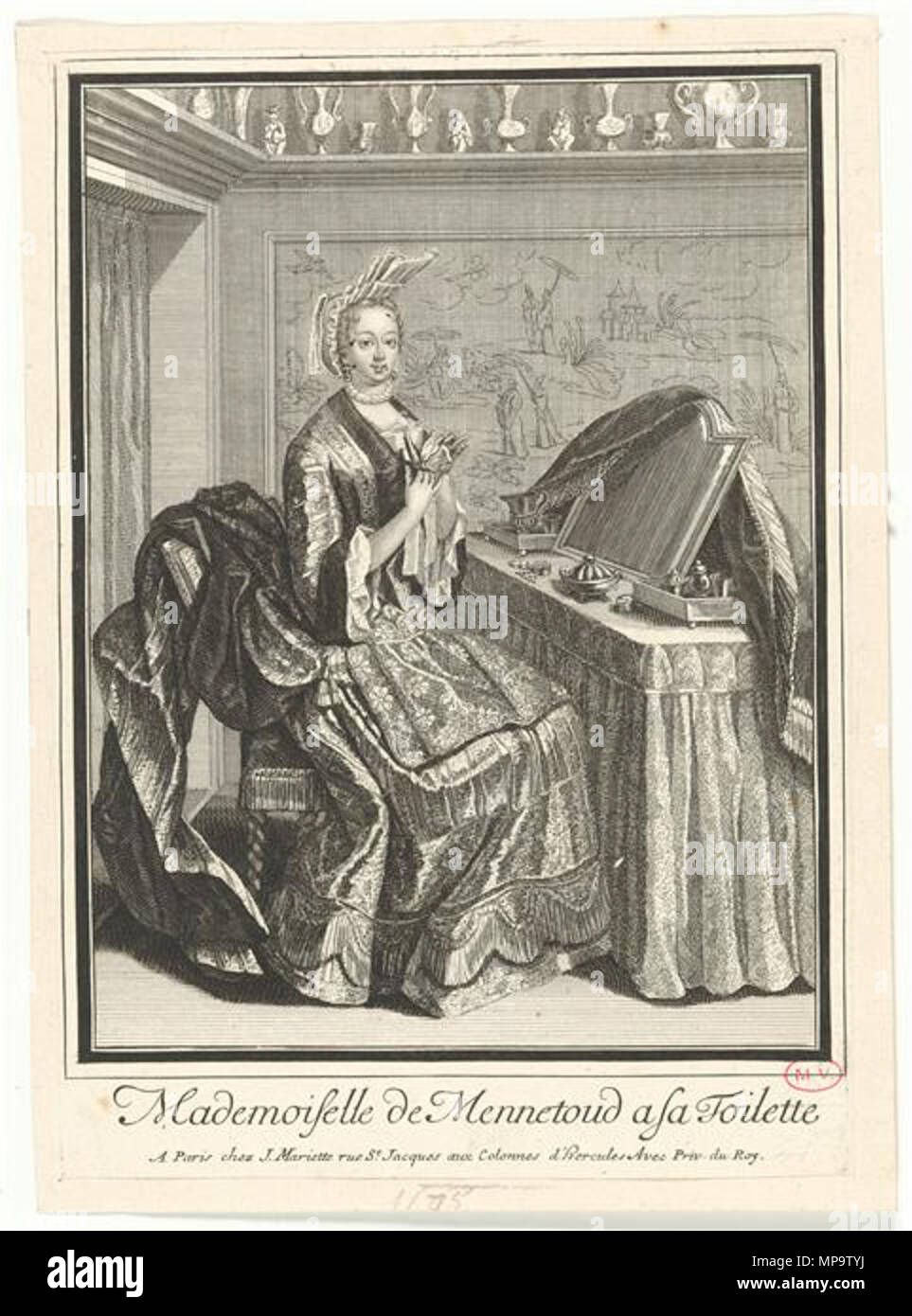 839 Mademoiselle de Mennetoud, marquise de la Carte, à sa toilette Stock Photo