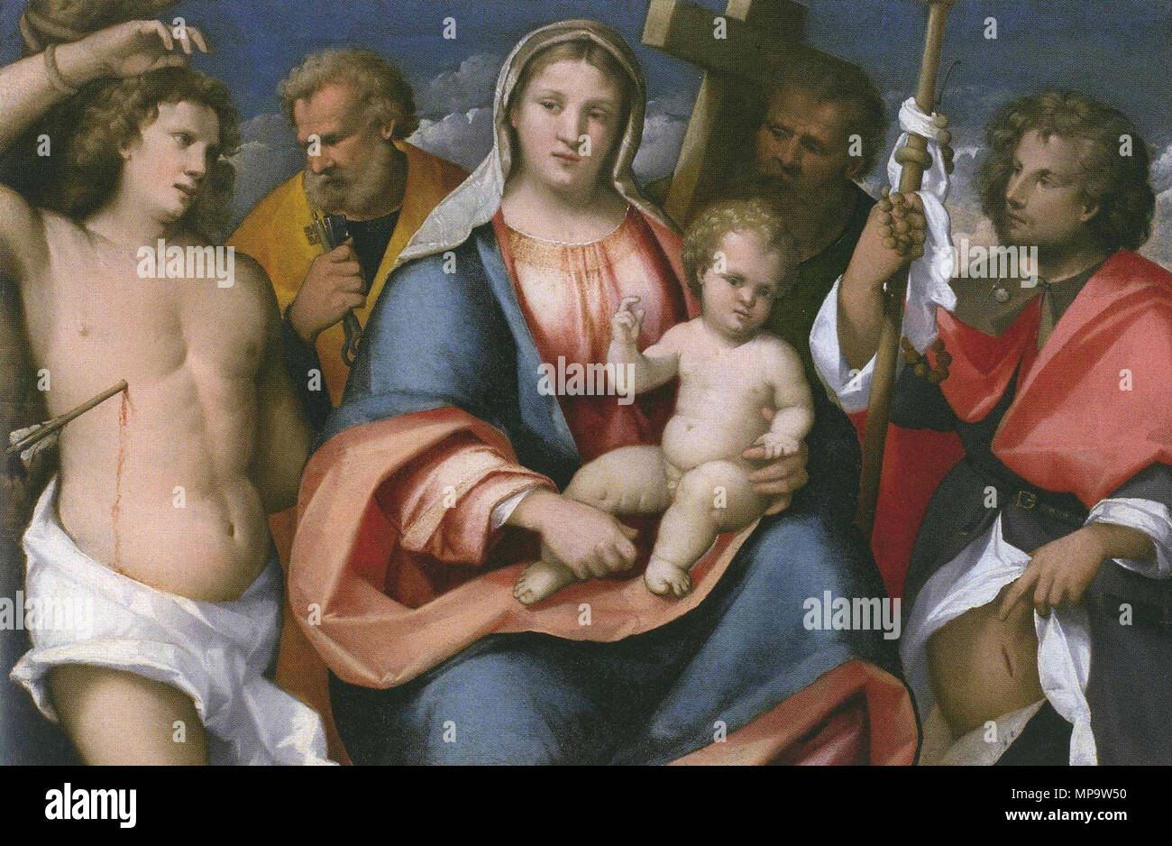 . Italiano: Madonna e santi . circa 1513. Rocco Marconi 840 Madonna e santi - Rocco Marconi Stock Photo