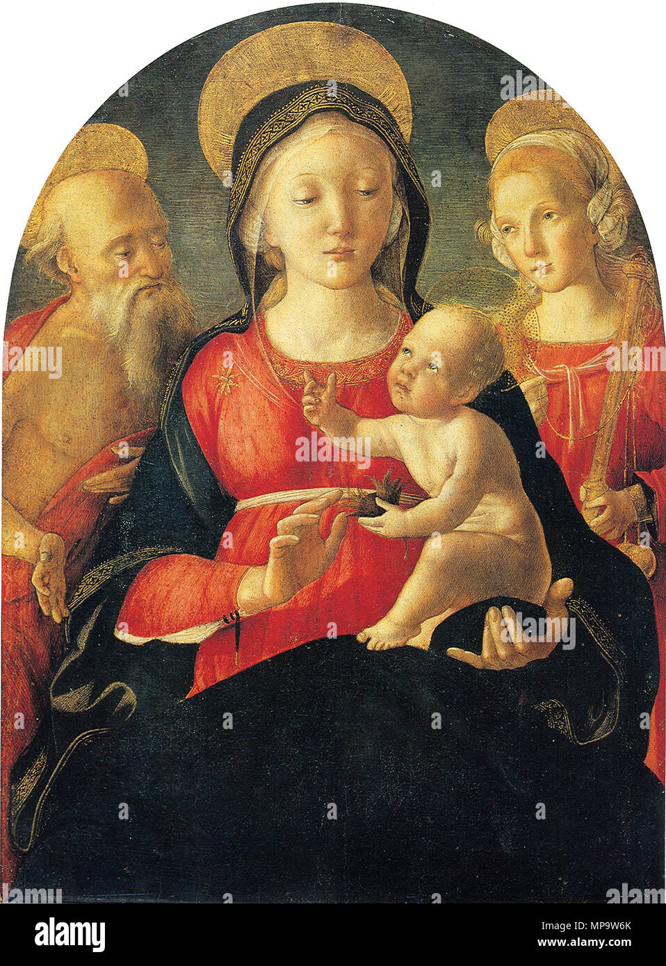 Madonna and child with saint jerome hi-res stock photography and images ...