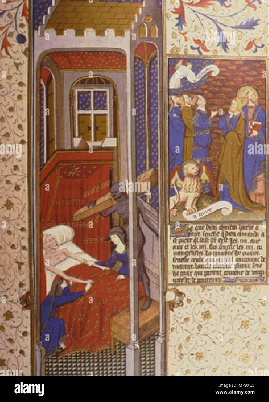. Office of the dead (Death scene) . 15th century. The Rohan Master 845 Maitre de Rohan (office of the dead4) Stock Photo
