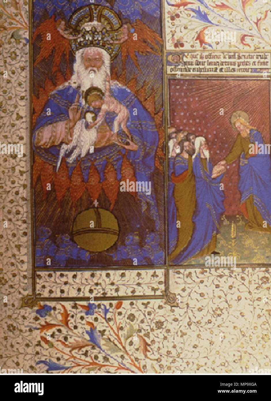 . Trinity (with Jesus playing in beard) . 15th century. The Rohan Master 845 Maitre de Rohan (trinity) Stock Photo