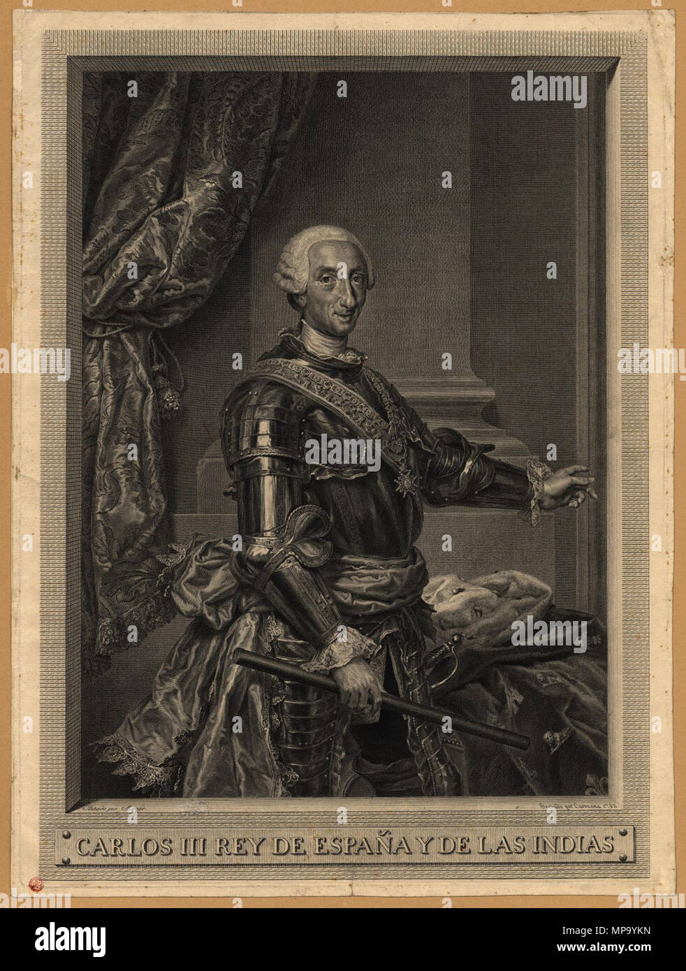 Portrait of Charles III of Spain (1716-1788)   1783.   850 Manuel salvador carmona-carlos III Stock Photo