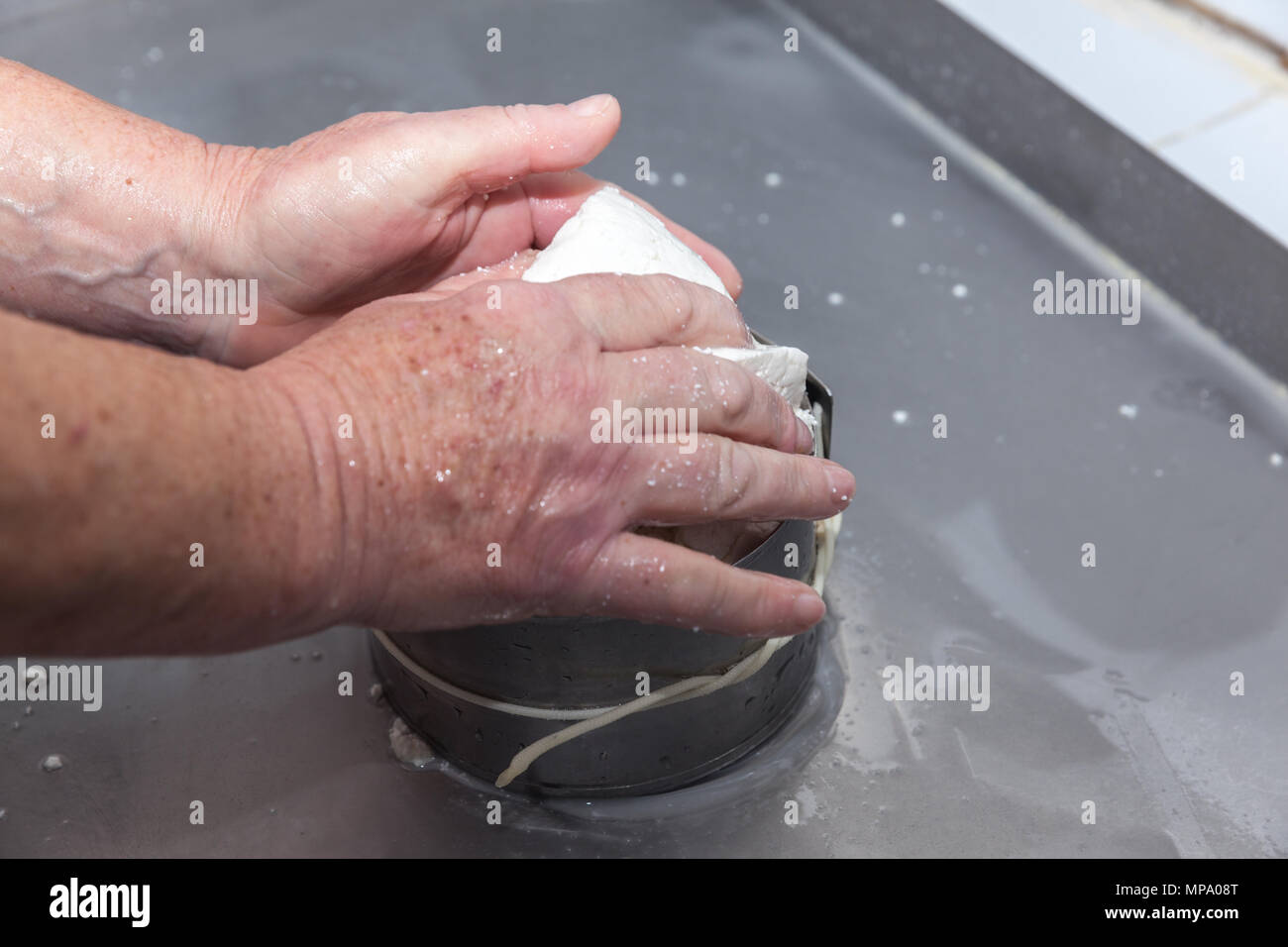 goat cheese making process and shop in Tenerife, Canary Islands, Spain