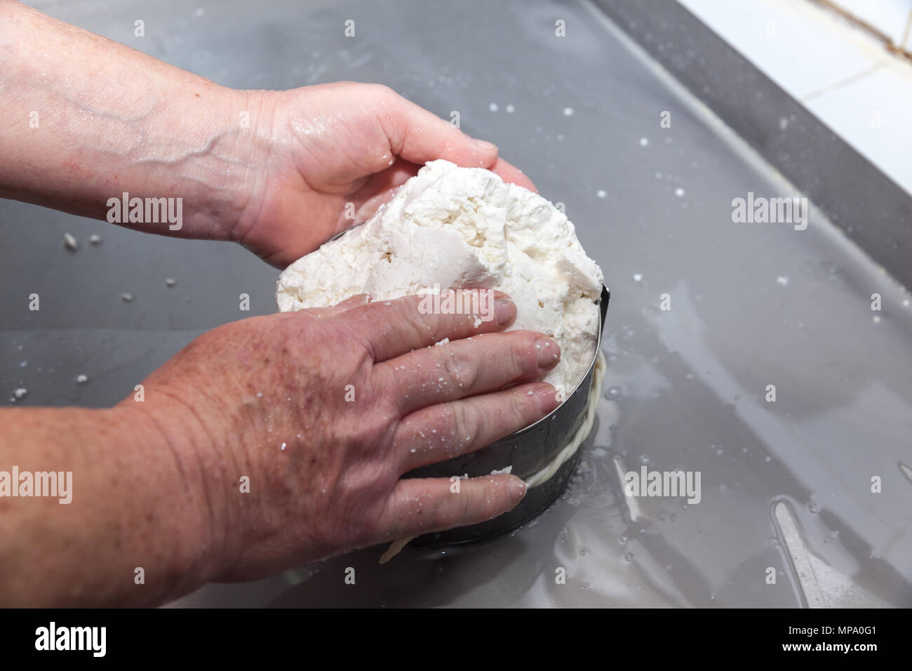 goat cheese making process and shop in Tenerife, Canary Islands, Spain