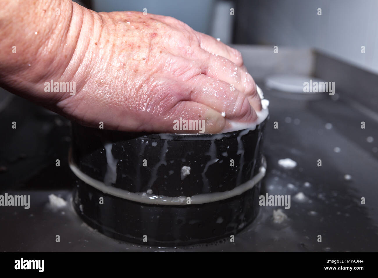 goat cheese making process and shop in Tenerife, Canary Islands, Spain