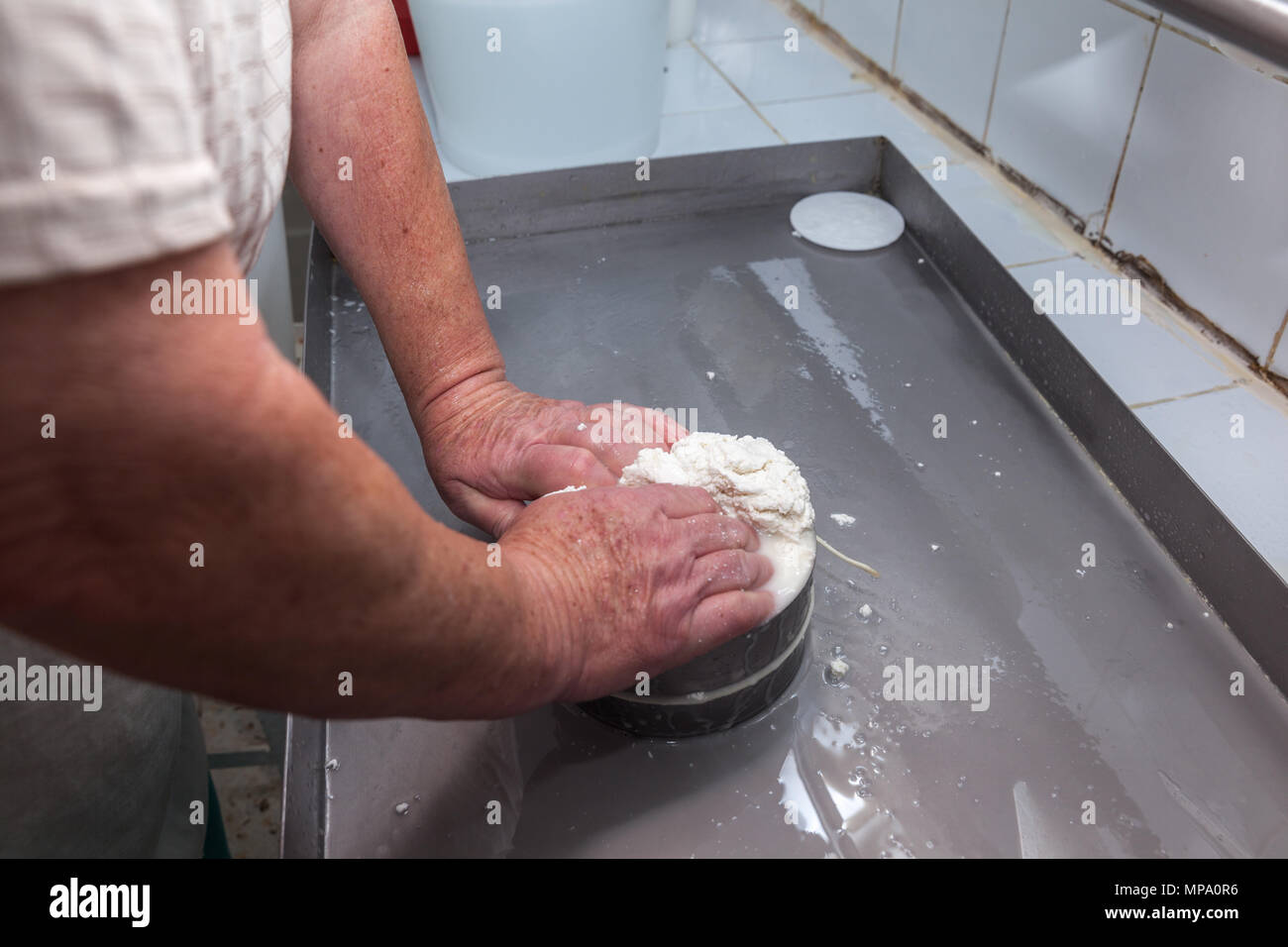 goat cheese making process and shop in Tenerife, Canary Islands, Spain