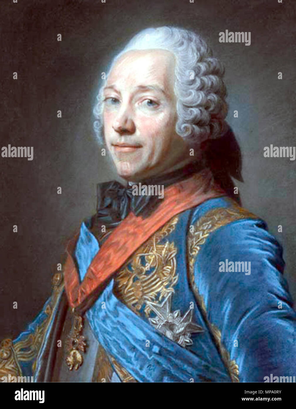 Portrait of Charles Louis Auguste Fouquet, duc de Belle-Isle (1684-1761)  circa 1747. 855 Marechal-de-belle-isle Stock Photo - Alamy