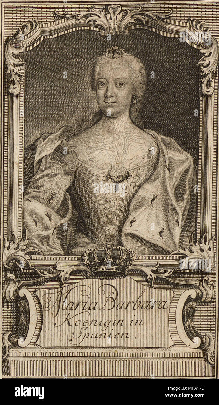 . English: Maria Barbara of Portugal, Queen of Spain . 18th century ...