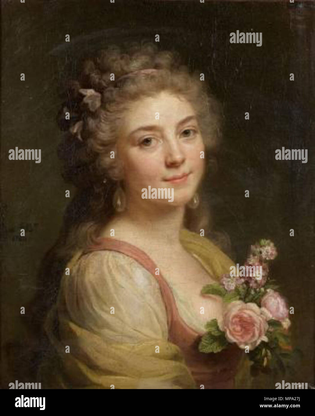 861 MarieGeneviève Bouliard Portrait de femme au corsage fleuri, dit