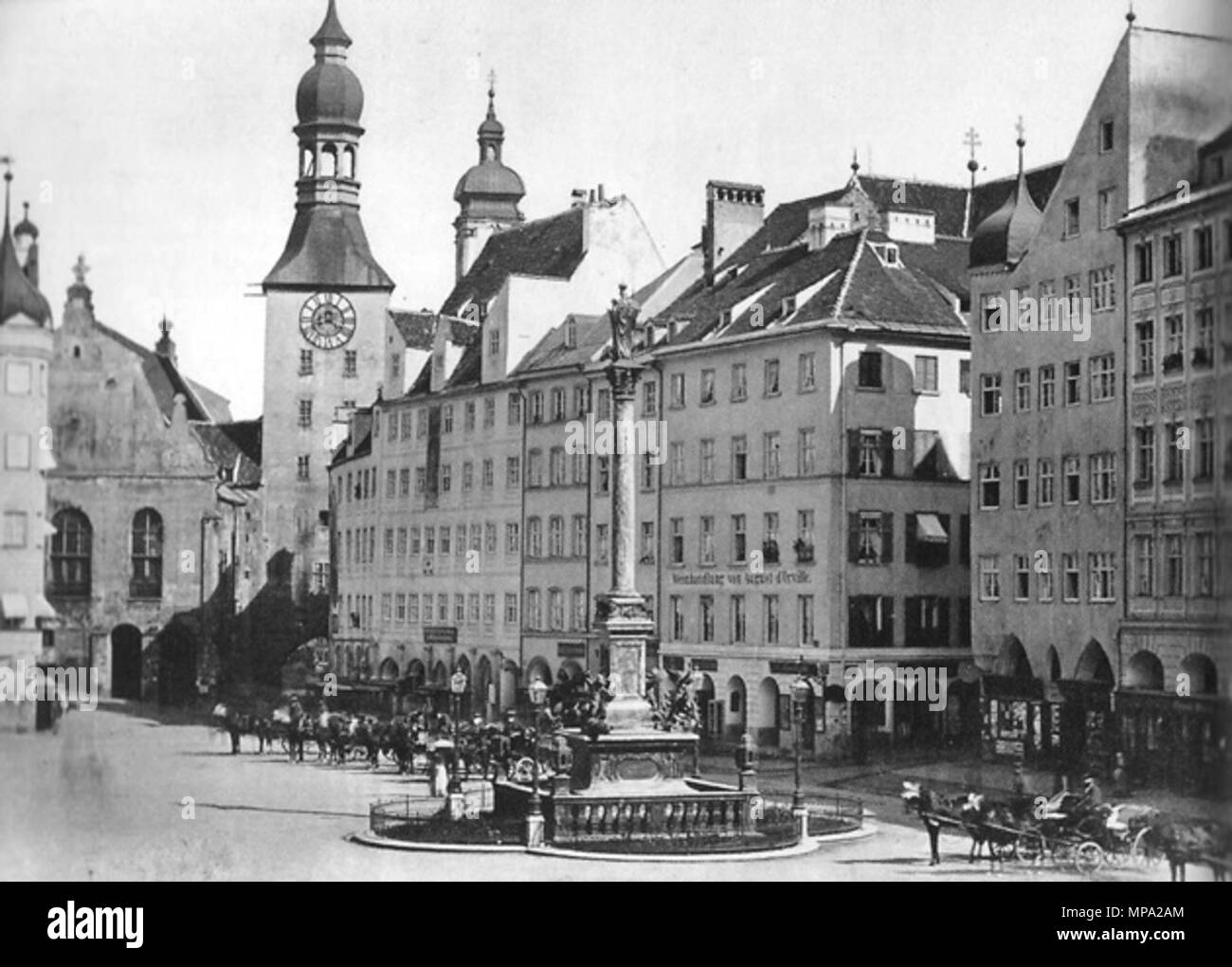 . Der Marienplatz in München. 1860.   Georg Böttger  (1821–1901)    Alternative names C. Bottger  Description German photographer, lithographer and engraver  Date of birth/death 1821 1901  Location of birth/death Munich  Work period 1858-1890  Work location Bavaria  Authority control  : Q1503864 VIAF: 95914655 ULAN: 500037151 GND: 12616567X RKD: 379276 861 Marienplatz 07 6 Stock Photo