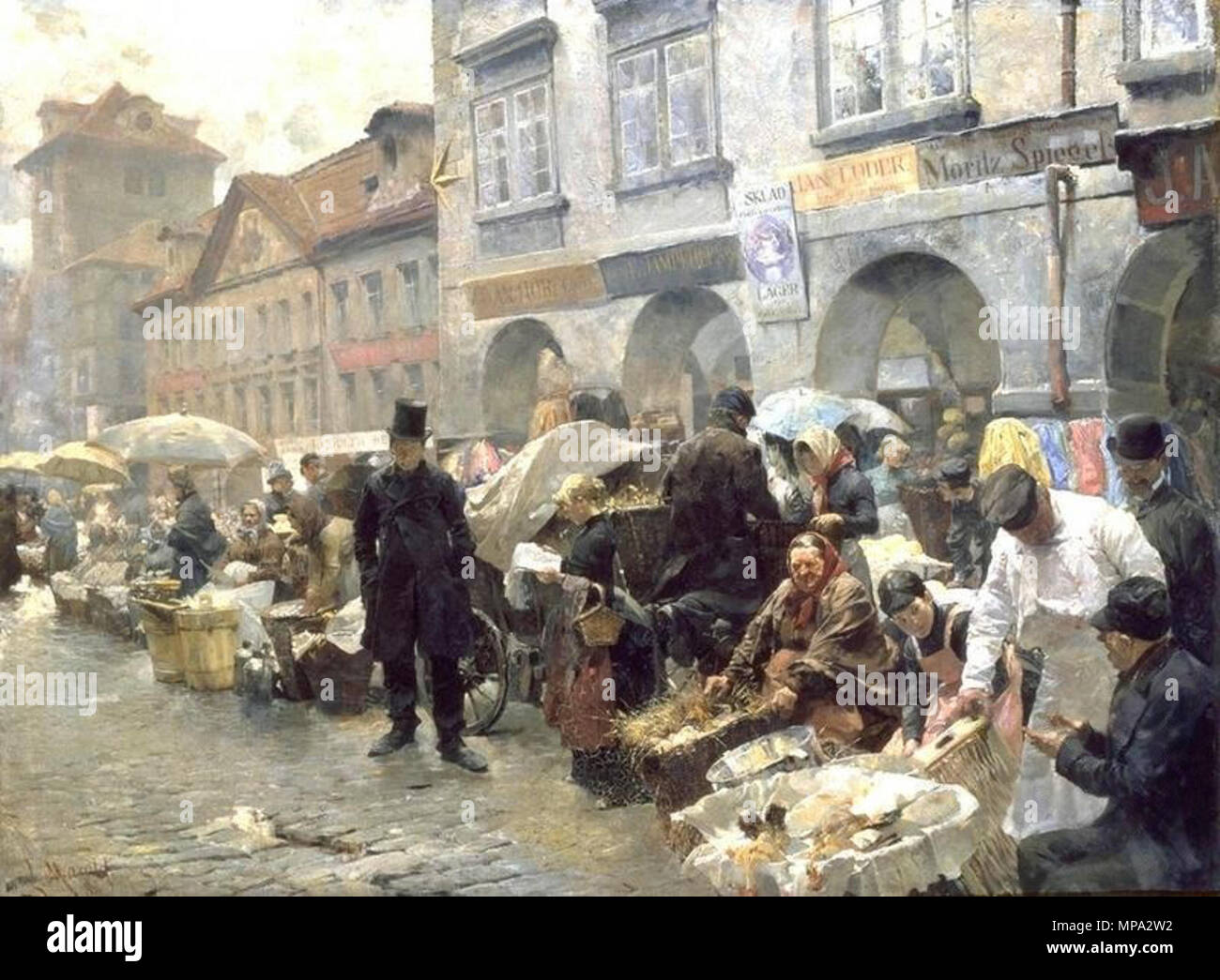 Čeština: Vaječný trh v Praze   1888.   864 MaroldVajecnyTrh Stock Photo