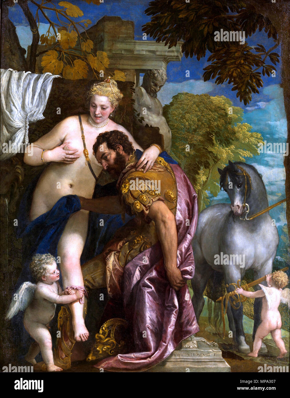 Venus and Mars . Mars and Venus United by Love . 1570s.   864 Mars and Venus United by Love Stock Photo