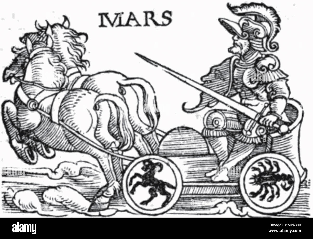 . English: Mars, from Guido Bonatti Liber Astronomiae . 17 December 2011. Nicolaus Pruknerus, Guido Bonatti 864 Mars-bonatti Stock Photo