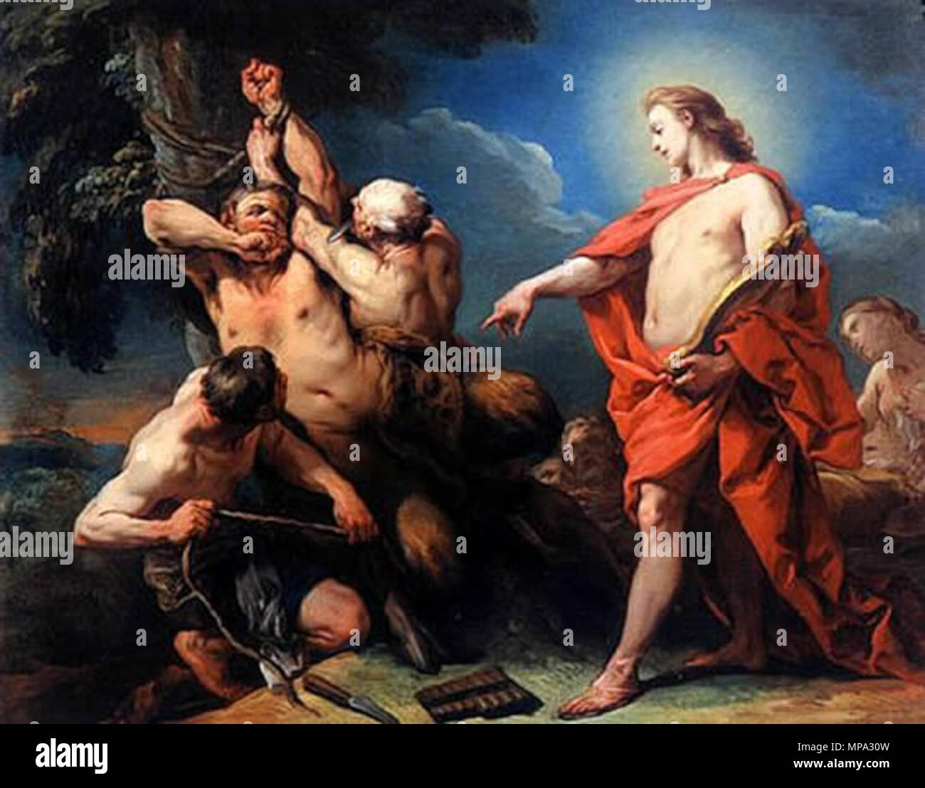 864 Marsyas Flayed by the Order of Apollo - Charles André van Loo (1734-1735) Stock Photo