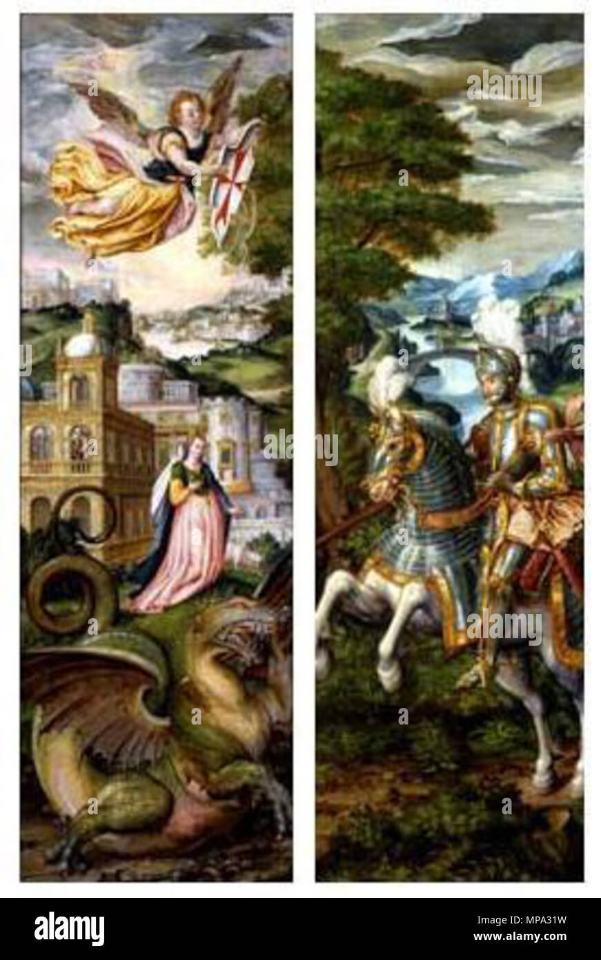 864 Marten de Vos - San Jorge y el dragón, c. 1590 Stock Photo