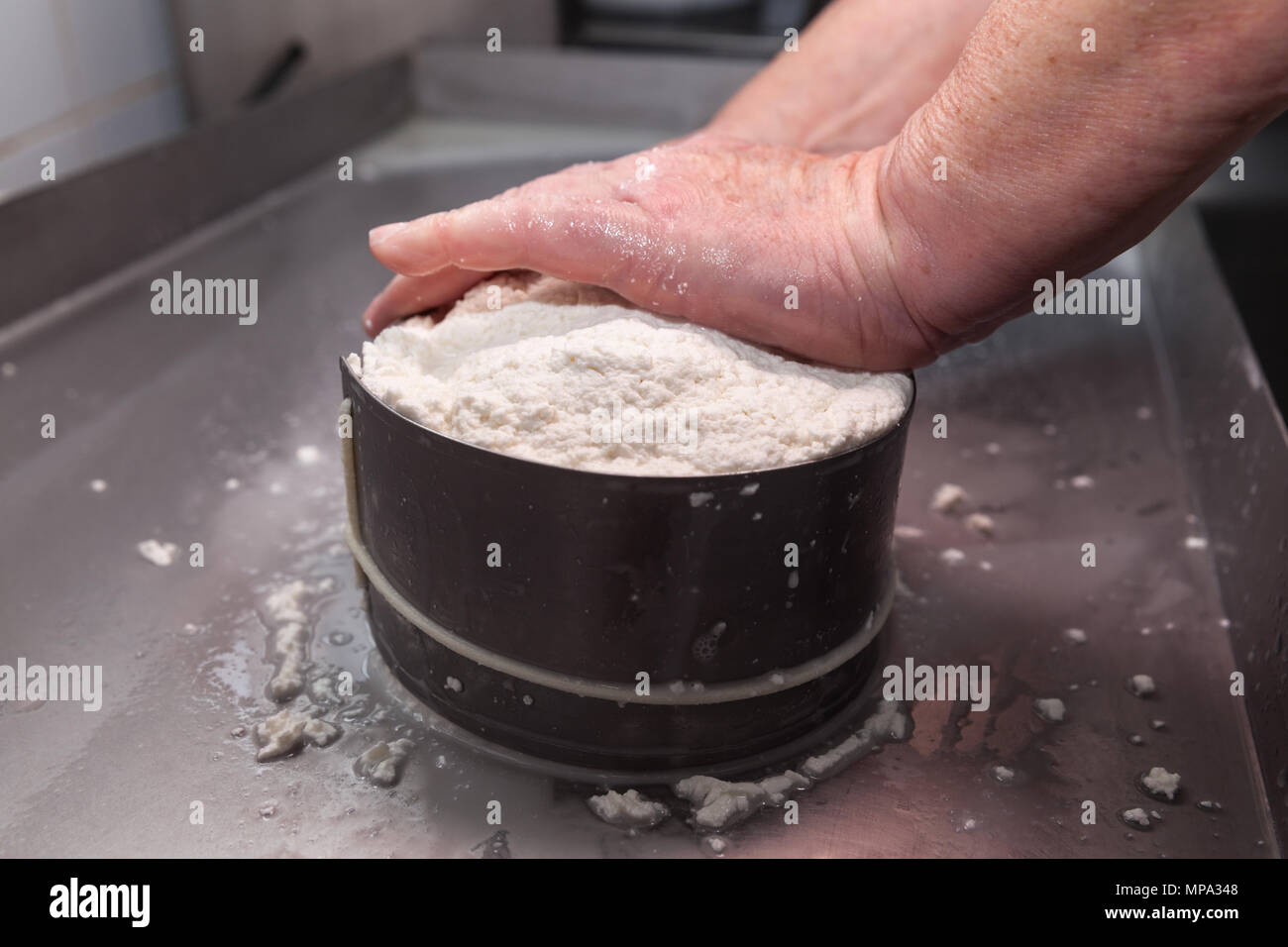 goat cheese making process and shop in Tenerife, Canary Islands, Spain
