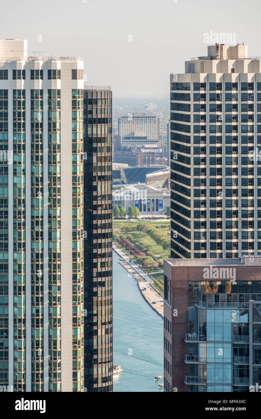 Highrise condominium buildings in downtown Chicago Stock Photo