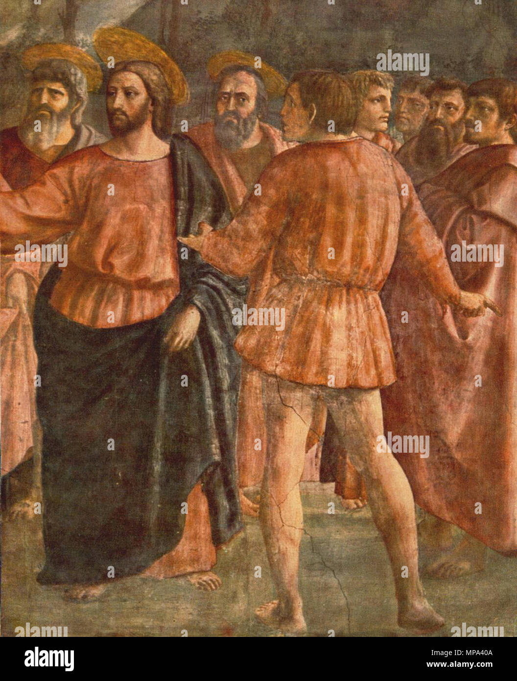 Tribute Money (detail)   between 1426 and 1427.   868 Masaccio - Tribute Money (detail) - WGA14197 Stock Photo