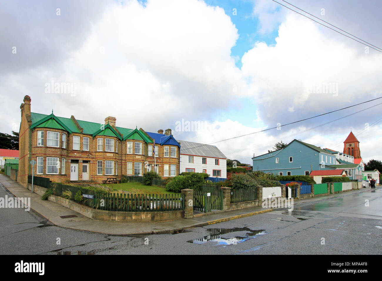 Typical british town houses in Port Stanley, Falkland Islands Stock