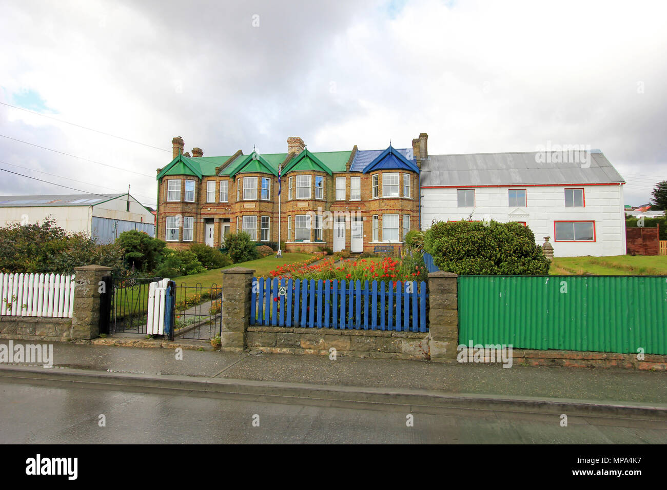 Typical british town houses in Port Stanley, Falkland Islands Stock