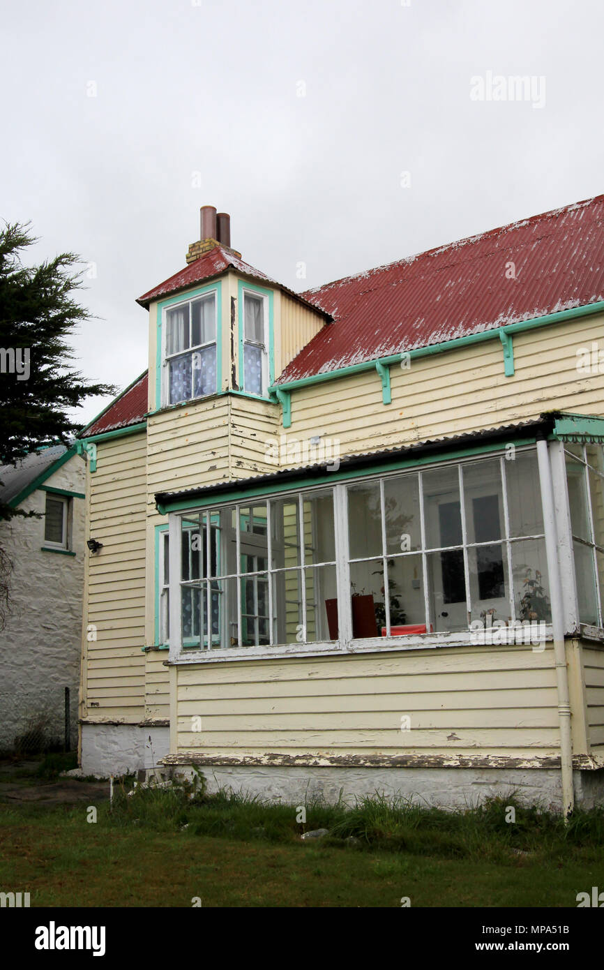 Typical british town houses in Port Stanley, Falkland Islands Stock