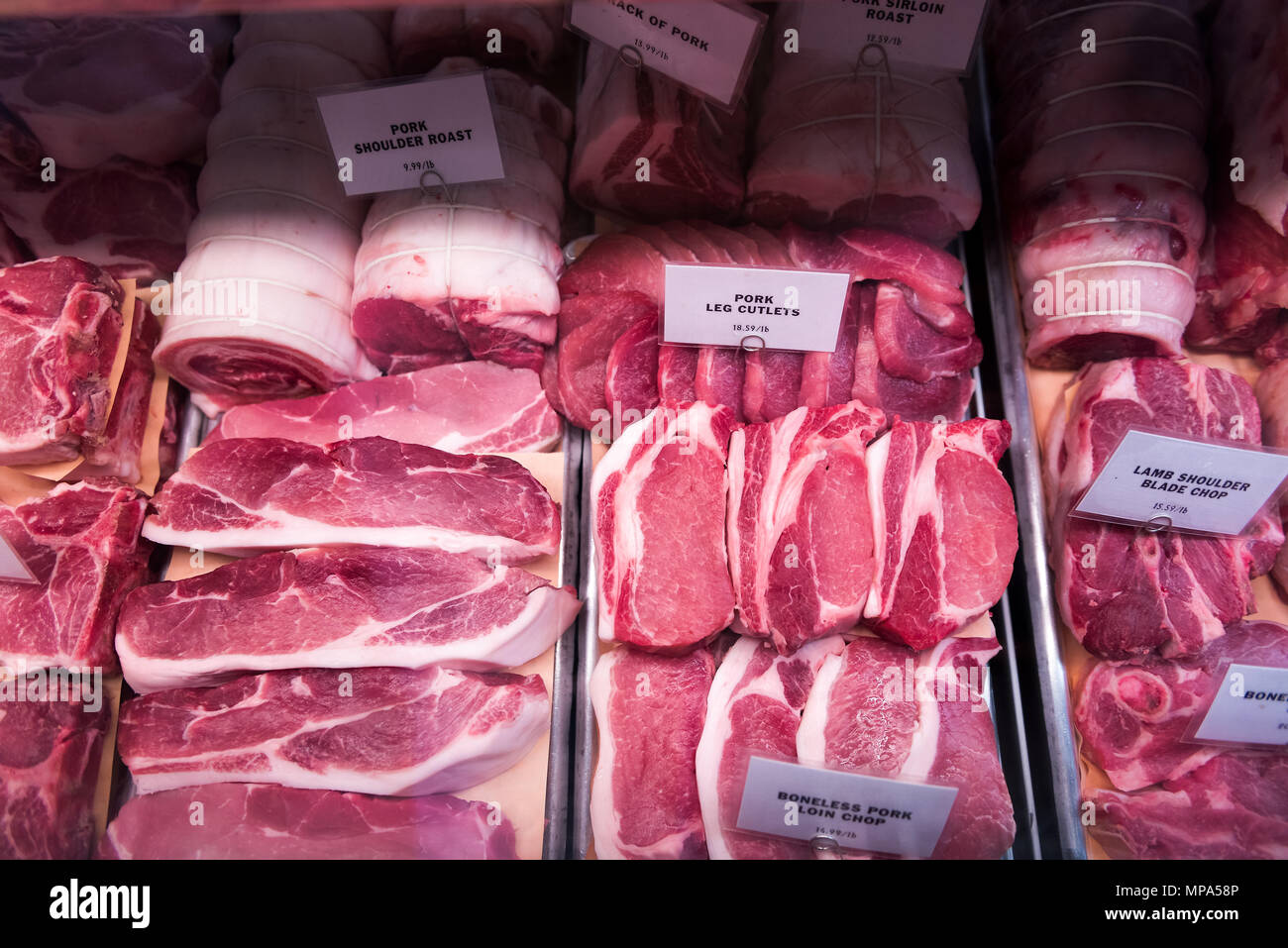Meat steak pork display hires stock photography and images Alamy