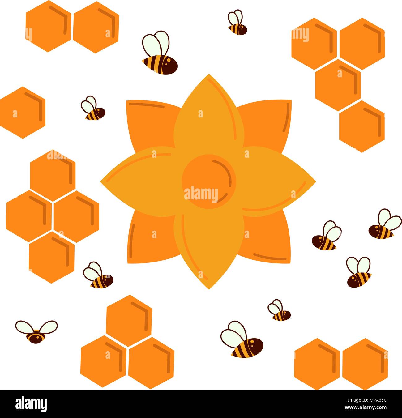 Icon. Nectar honey flower. and bees Stock Vector Image & Art