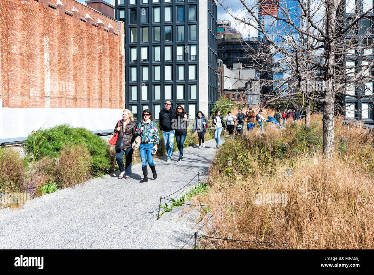 New York City, USA October 30, 2017 Highline, high line, urban